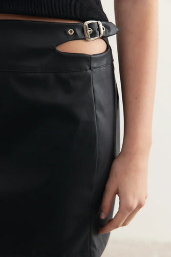 Pollera Mini Ecocuero Cut Out