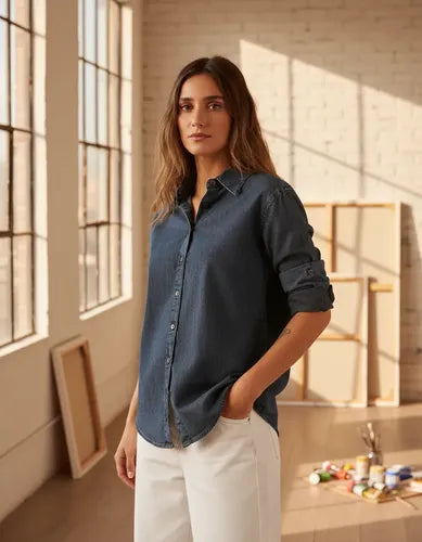 Camisa De Jean Importada Nevada Modelo Grande