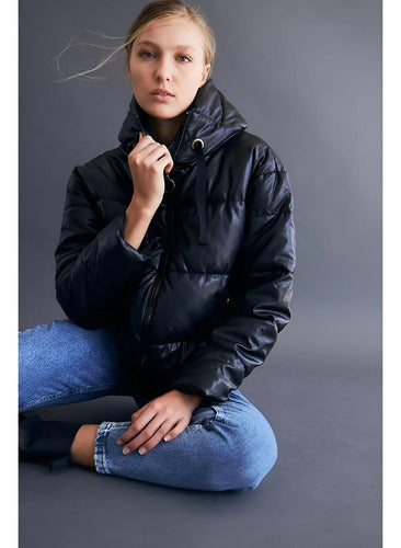 Campera Puffer Eco Cuero Importada Grande Xxl Oversize