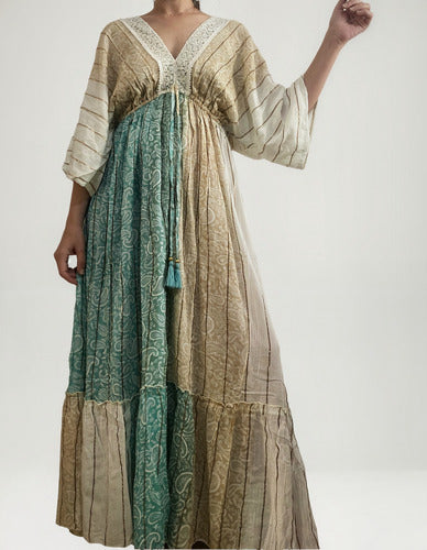 Vestido Largo De India Con Lurex