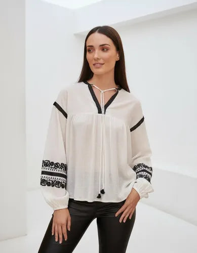 Camisa Blusa  Boho Plumetí Bordada Importada