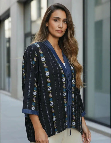 Saco Chaqueta Kimono Estampado Modelo Amplio