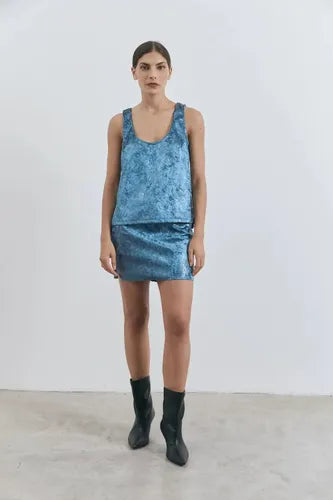 Falda Mini Pollera De Reptil Gamuzado