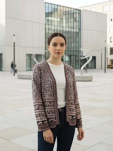 Saco Chaqueta Capa Importada Bordada Fiesta Tipo Vars  Negro Con Flores M Estampado