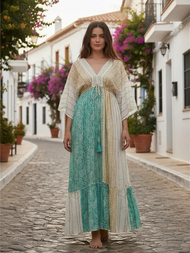 Vestido Largo De India Con Lurex