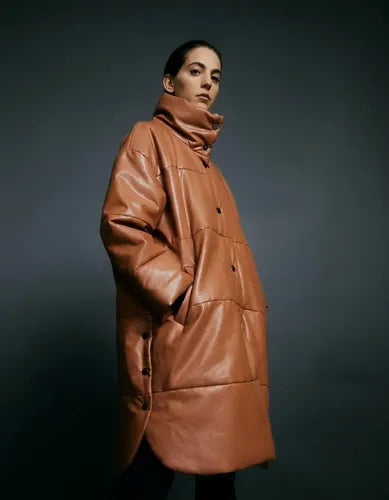 Tapado Campera Puffer Eco Cuero Talle Grande  Hasta 3xl