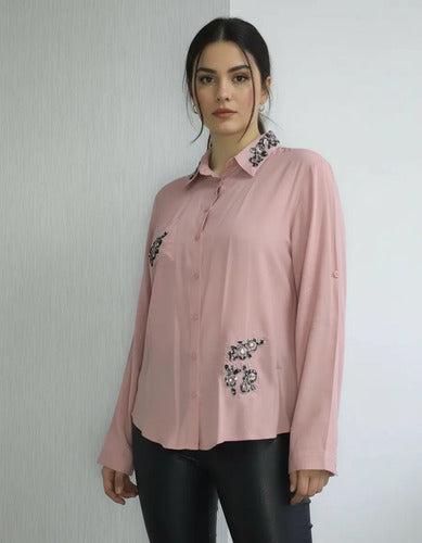Camisa Importada Canutillos Rosa Liso M