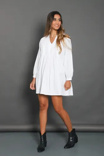 Vestido Boho Manga Larga Modelo Amplio Nuevo 2da Selección Off White Lisa M