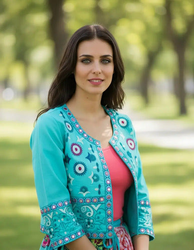 Saco Chaqueta Bordada De India Nuevo 2da Selección Negro L Bordado