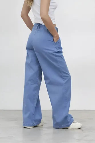 Pantalón Jean Ancho Denim Camisero