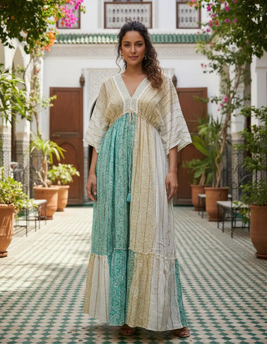 Vestido Largo De India Con Lurex