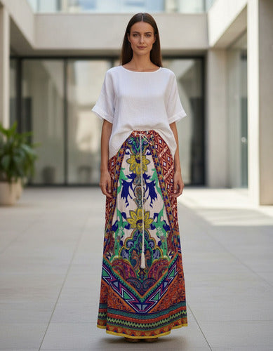 Pollera Larga Maxi Estampada