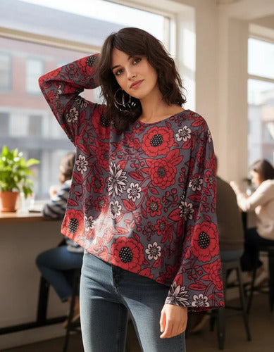Blusa Remera Manga Larga Oxford Diseño