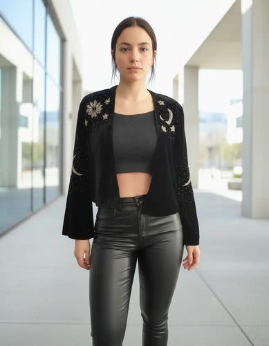 Chaqueta Saco Bordado Importado India Velvet Boho Oxford