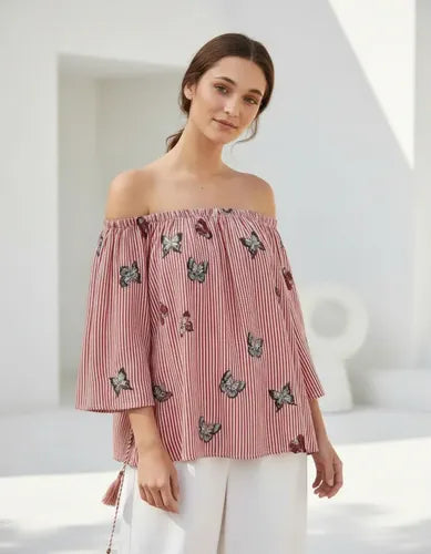 Camisa Blusa Paisana Importada Mariposas