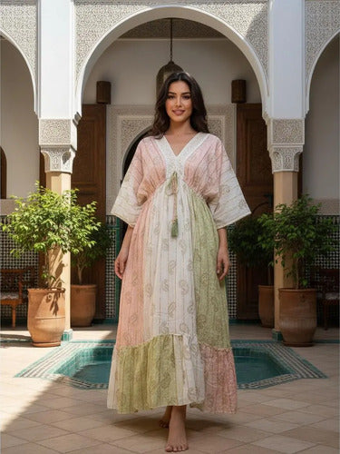 Vestido Largo De India Con Lurex