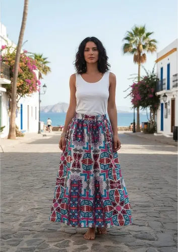 Polleras Faldas Hindú T. Unico. Importadas Para  S A Xl