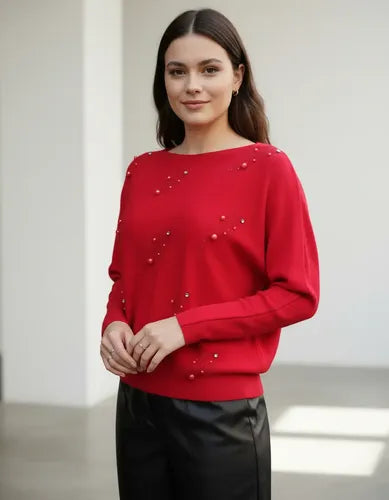 Sweater Tejido Con Strass Importado Cod. 215 Calidad!