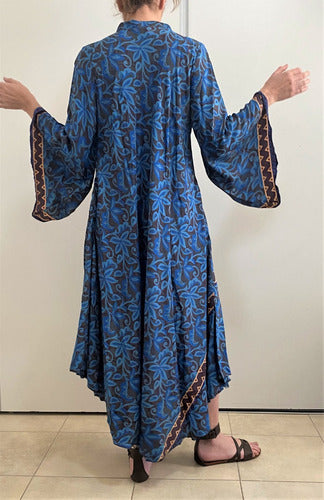 Vestido Mangas Oxford Importado Seda Hindú