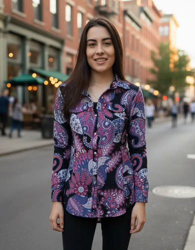 Camisa De Lanilla Estampada