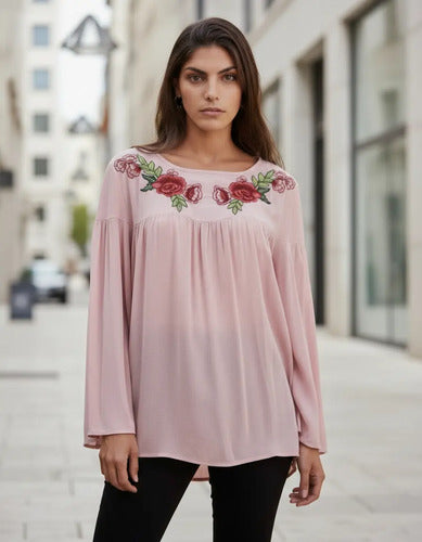 Blusa Camisa Bordada Importada Boho Tipo Vars India Style
