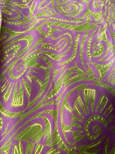 Vestido Solero Seda Hindu Importado Talle Grande Lila 2 Estampado Único