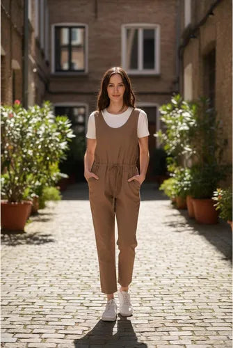 Mono Enterito De Lino Camel Camel Lisa Único