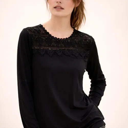 Camisa Blusa Importada Boho Puntilla (271) Negro Xl