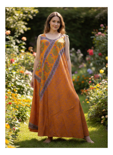 Vestido Solero Seda Hindu  Modelo Amplio