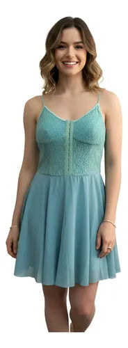 Vestido Corto Fiesta Encaje