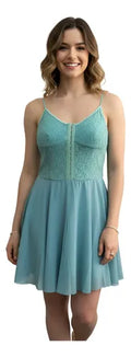 Vestido Corto Fiesta Encaje