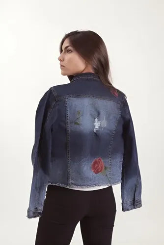Campera De Jeans Bordada Importada Boho Style