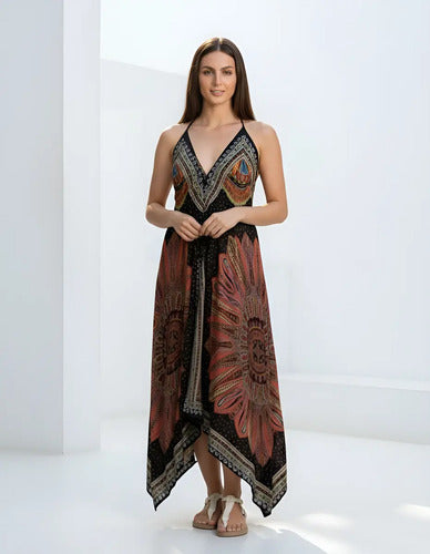 Vestido Solero Largo Importado India Boho Tipo Rapsodia
