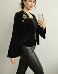 Chaqueta Saco Bordado Importado India Velvet Boho Oxford