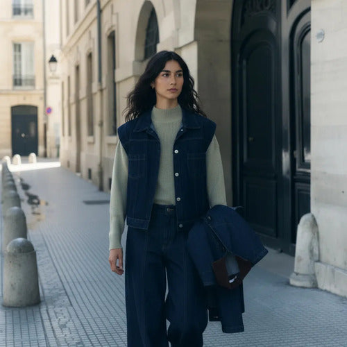 Chaleco Denim Jean Azul Lisa L