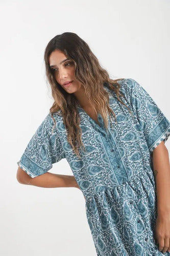 Vestido Midi De Seda Hindú Mod. 89