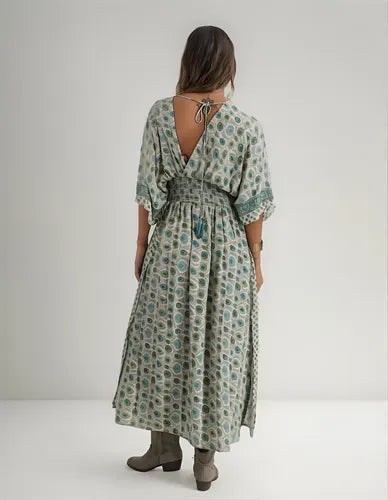 Vestido De Seda Hindú Largo Mod. 42