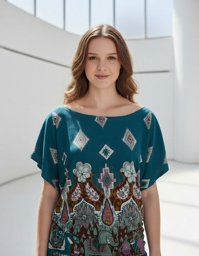 Remera Blusa Importada Estampada Lanilla Mandalas