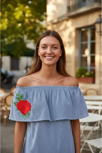 Blusa Bordada Paisana Larga