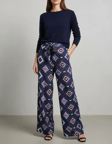 Pantalón De Lanilla Estampado Azul Estampado M