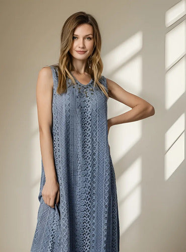 Vestido Sin Mangas Largo Con Forro Boho