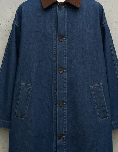 Saco Largo De Jean Campera Modelo Amplio Azul Único Lisa