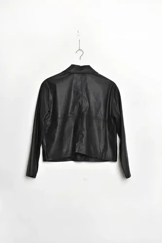 Saco Chaqueta Campera Ecocuero Negro 40 Liso