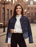 Campera De Jeans Bordada Importada Boho Style