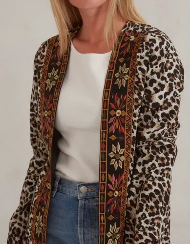 Saco Chaqueta Bordada Importada  Tipo Vars Animal Print