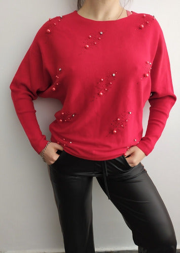 Sweater Tejido Con Strass Importado Cod. 215 Calidad!