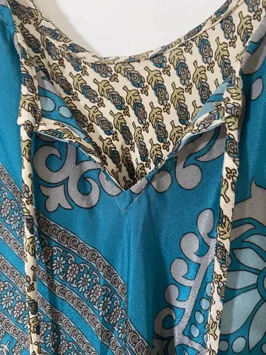 Vestido Solero Seda Hindu Talle Grande Nuevo 2da Selección Multicolor Estampado Único