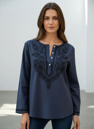 Camisa Bordada Blusa Importada