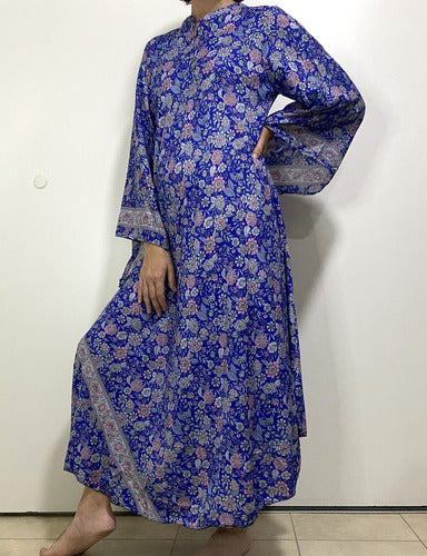 Vestido Mangas Oxford Importado Seda Hindú