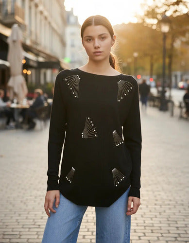 Sweater Con Strass Importado Cod. 220